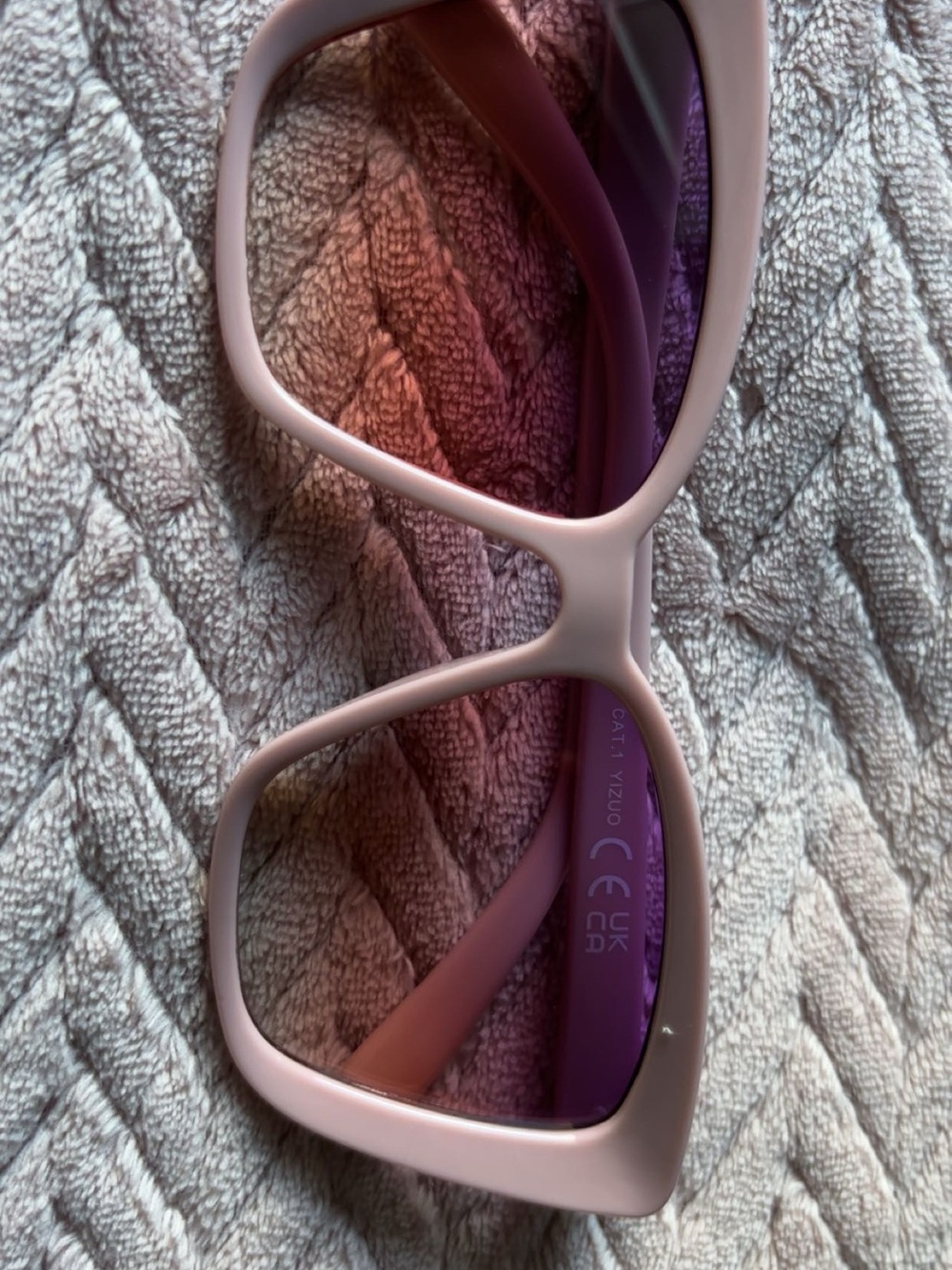 & Other Stories Matte Blush Pink Sunglasses with Purple Lenses